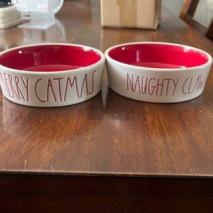 Rae Dunn Christmas Cat bowls